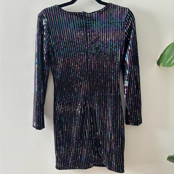 H&M Black Sequin Long Sleeve Dress - Picture 2 of 7